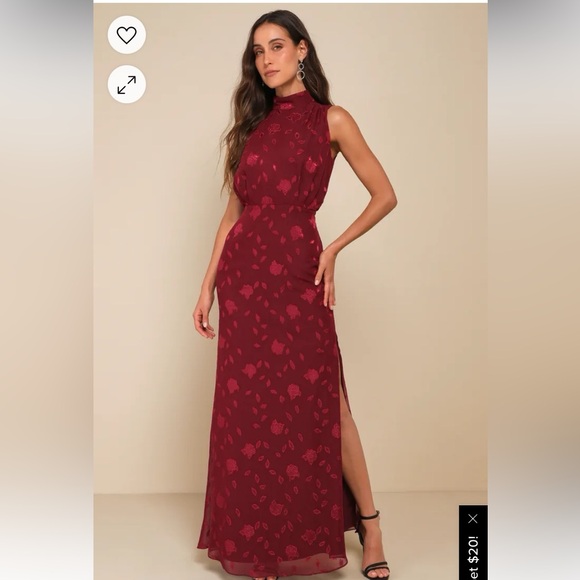 Lulus Dresses & Skirts - Lulu's Red Halter Sleeveless Maxi Gown